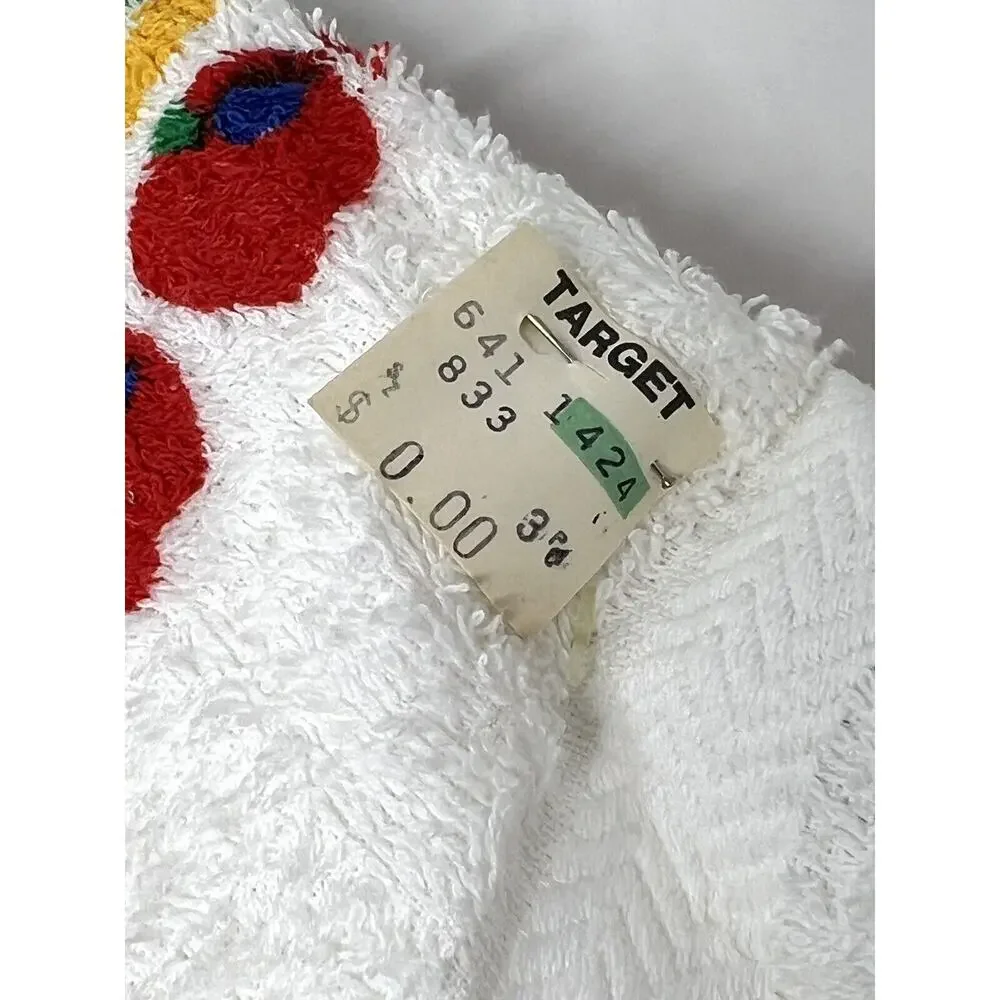 Vintage Childrens Kids Bath Towel Set Balloons Bear Apples Bathroom NWT 3pcs